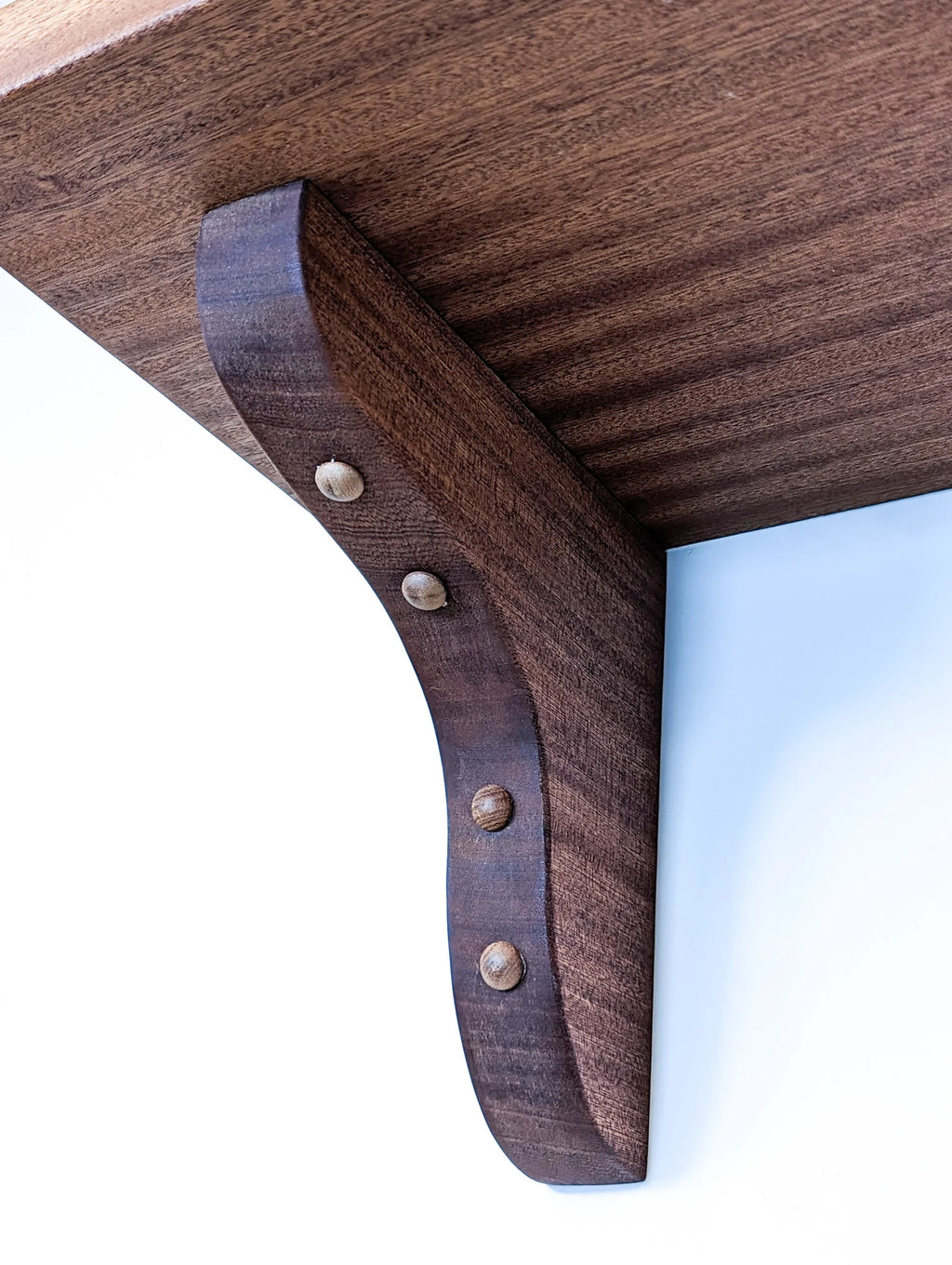 Solid Wood Shelf with Mahogany Brackets